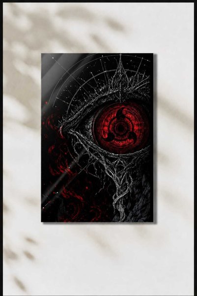 PESHLİSTORE Karanlık Sharingan Gözü HD Metal Poster – Uchiha Anime Duvar Dekoru