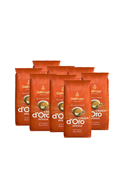 Dallmayr Pachet de 8 x Crema d'Oro Intensa, boabe de cafea de 1kg