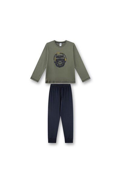 Sanetta Jungen Schlafanzug, lang - Teens, Gorilla, Single Jersey, Baumwolle