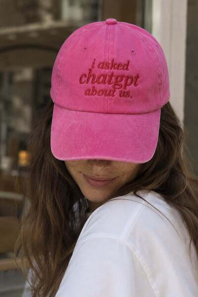 Külah I Asked Chatgpt about Us Embroidered Washed Dad Cap – Fuchsia