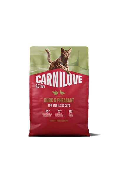 Carnilove طعام جاف للقطط المعقمة من ماركة Carnilove، بنكهة البط والتدرج 2 كغ