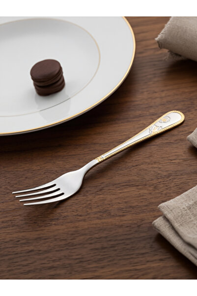 Nemr 201 Stainless Steel Dessert & Cake Forks Set (12Pcs - 14cm) - Embossed M...