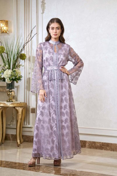ELEGANZA LA MODE Purple Moroccan Kaftan – ELM M 668