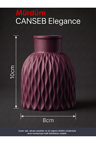 CANSEB Elegance Premium - Plum - Wavy Decorative Vase - 10X8Cm - Hand-Painted...