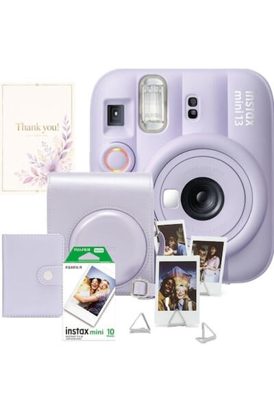 Fujifilm Set cameră foto instax mini 13 Mov Visător, mov + 10 filme foto + hu...
