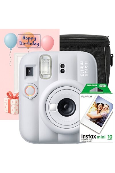 Fujifilm Set cadou complet instax mini 13 Clay White, alb + film cu 10 expune...