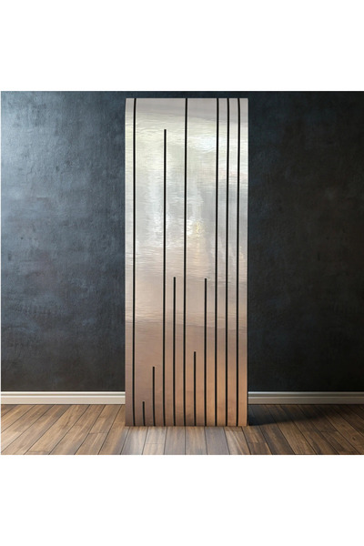 MallDeco Autocolant decorat de perete, linii moderne, argintiu, 60cm x 280cm