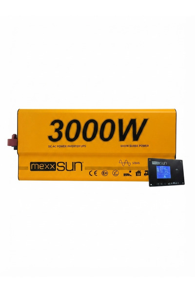 MEXXSUN 12V 3000W UPS İnvertör - Akü Şarjlı Kesintisiz Güç Kaynağı Dahili ATS...