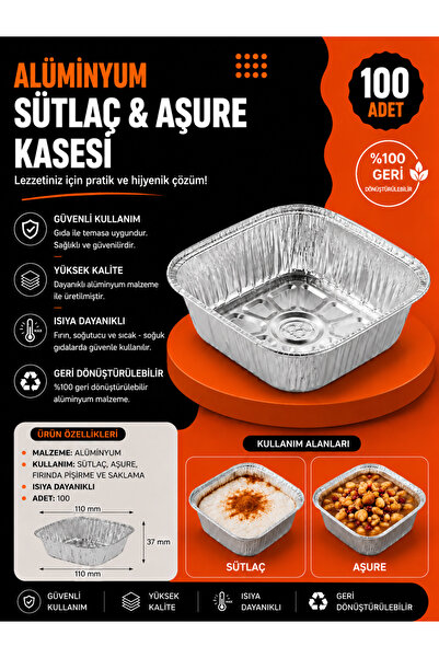 Genel Markalar Alüminyum Sütlaç&Aşure Kasesi 50 Adet