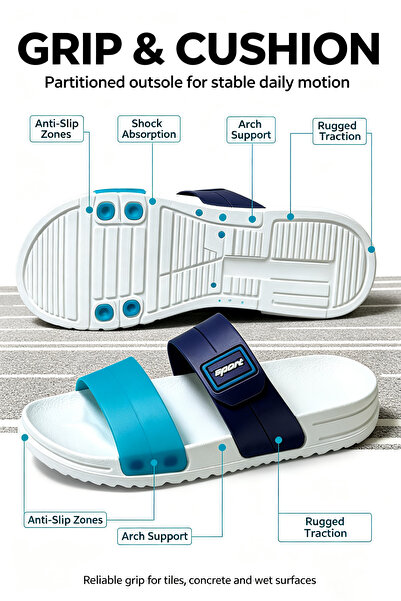 Amity Footwear KSA صنادل رجالية خفيفة الوزن للغاية بحزامين، نعل مريح مصمم هند...