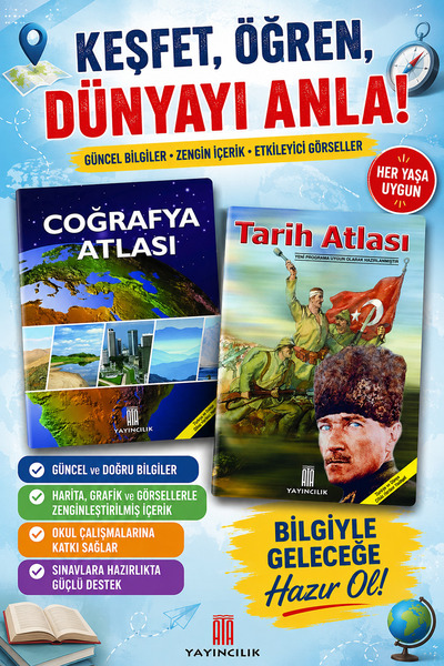 Ata Yayıncılık Ata Coğrafya Atlası + Tarih Atlası