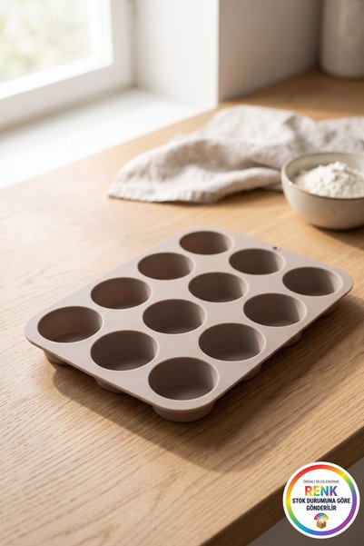 Vivenda Silicone Muffin Mold 12-Cavity Cake Cupcake Mold Effortless Release Baking Mold 30.5 cm