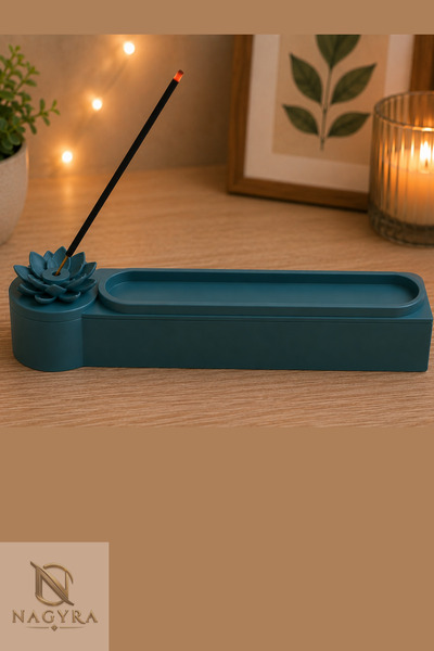 nagyra 3D PLA Lotus Tütsülük ve Tütsü Saklama Kutusu 24x5 cm | Dekoratif Tüts...