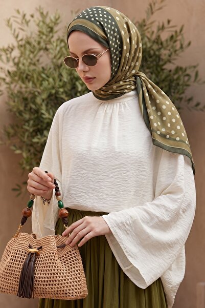 InStyle Ekruska bluza sa širokim rukavima i nabranim ovratnikom