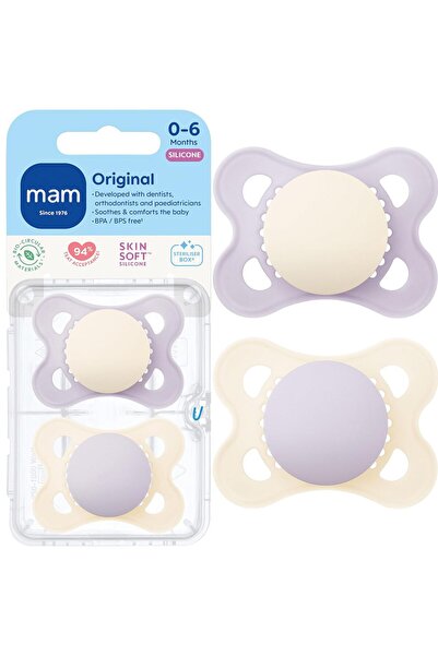 MAM baby Set de 2 suzete ortodontice, Original Mix&Match, 2-6 luni, Simetrice...