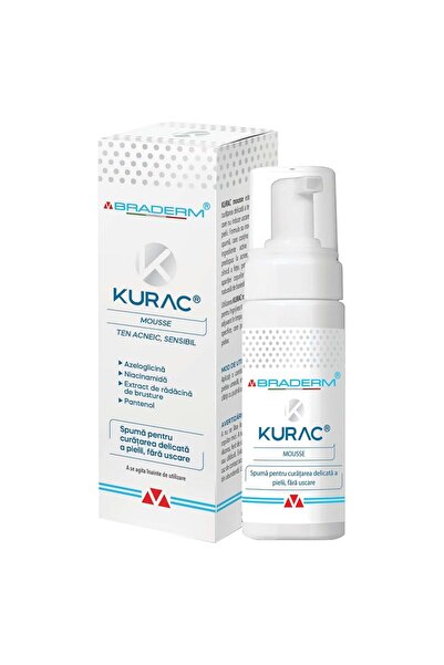 Braderm Spuma pentru curatarea delicata a pielii, fara uscare Kurac, 100 ml,