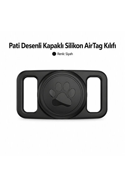 CONOCER AirTag Uyumlu Pati Desenli Kapaklı Silikon Kedi Köpek Tasma Uyumlu Ai...