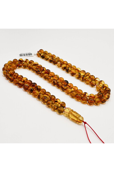 Generic Brand Natural Baltic Amber Rosary with Inclusions – 99Beads 8.5mm Rou...