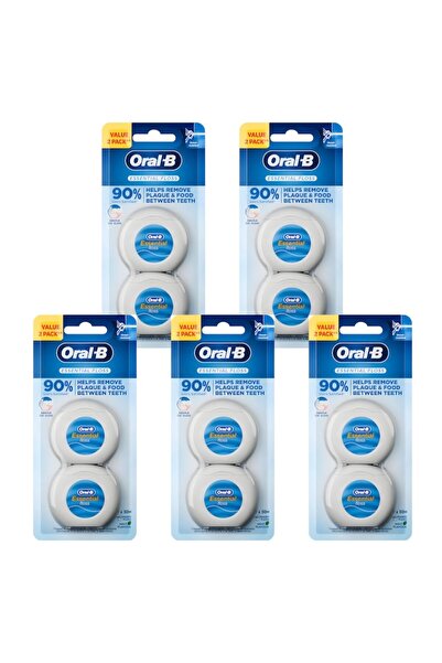 Oral-B Set, Ață dentară Essential Floss Mentă Cerată Pachet Duo, 5 pachete, 1...