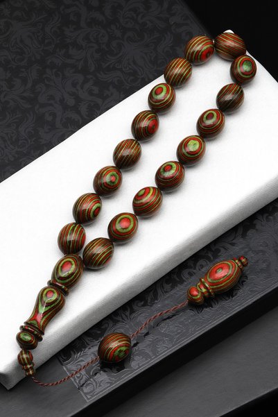 Alibaba Doğaltaş Maskot Efe Kafur Ağacı Tesbih 11 x 15 mm Beyzi Kesim - T-1706