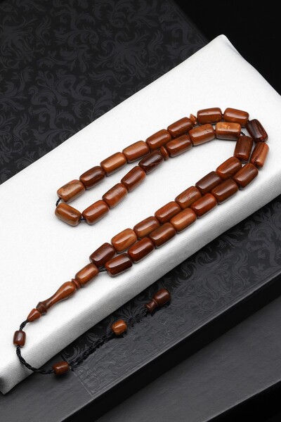 Alibaba Doğaltaş Kuka Ağacı Tesbih 7 x 11 mm Kapsül Kesim - T-1849