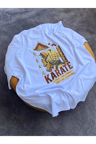 Sprc Karate 100% Cotton Relax Fit Crew Neck White Tshirt