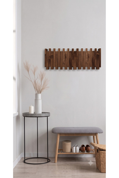 Bhoota Home 12'li Dekoratif Ahşap Piano Askılık, Boho Duvara Monte Piano Port...