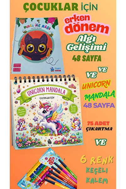 Üçgen Çocuk Anasınıfı Okul öncesi 1. 2 sınıf ALGI GELİŞİMİ-UNİCORN Mandala Bo...