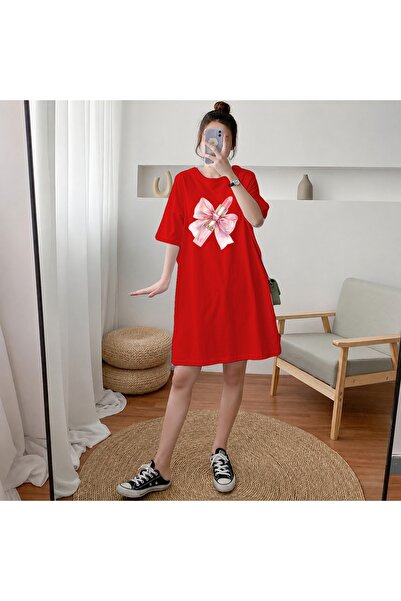 classy moda Γυναικείο μπλουζάκι με στάμπα με ροζ κορδέλα και κραγιόν, εξαιρετ...