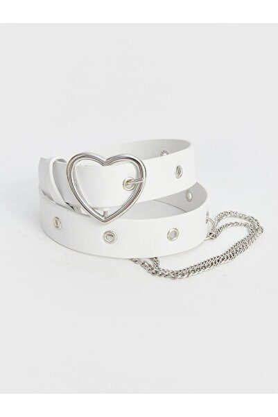 LC Waikiki Leather Look Heart Patterned Girl's Belt (W6)