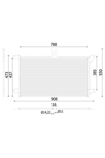 MAHLE Radiator Clima, Aer Conditionat 772x16 Scania 4 05.95-12.08
