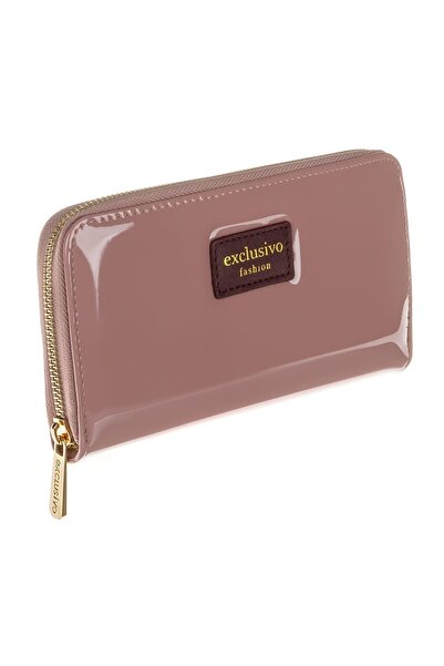 Exclusivo Portofel damă cu patch, roz, 19x10x2cm – organizare elegantă pentru...