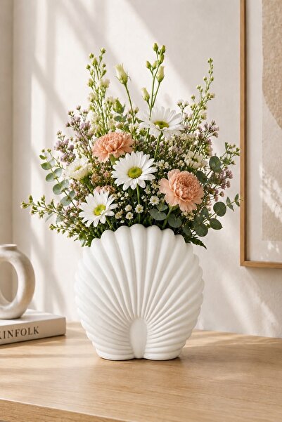 Yumuk Shop Terra Natura Matte Look Ceramic Vase Nordic Modern Bohemian Decora...