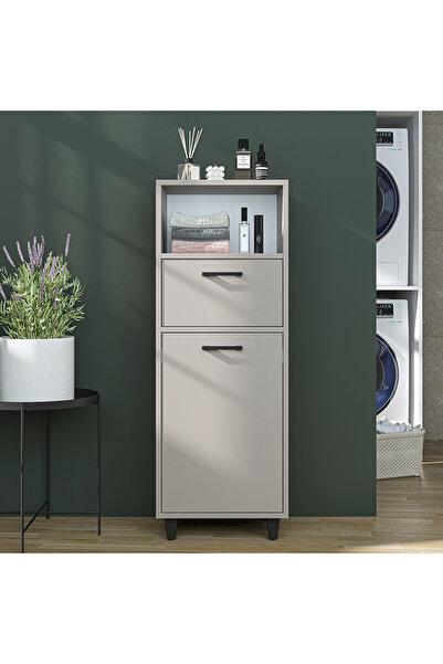 ROOMART Çamaşır Sepetli Banyo Dolabı, Çok Amaçlı Çekmeceli Dolap 45 cm