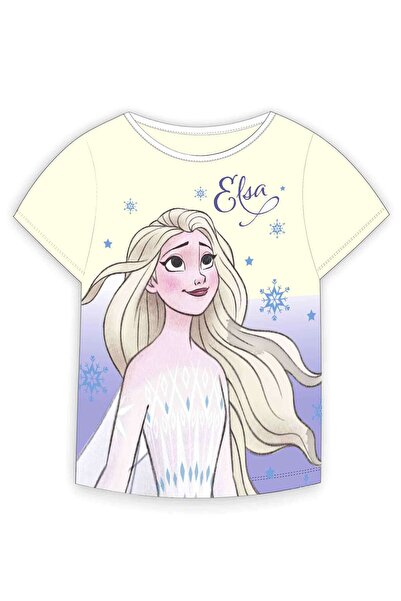 Disney Frozen Tricou crem 2-8 ani cu print flexibil și croi normal 100% bumbac
