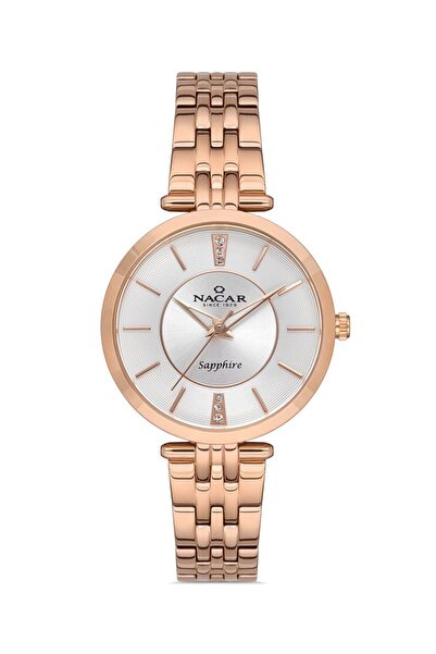Nacar NC34-39B324-RSM PEMBE METAL BAND KADIN KOL SAATİ