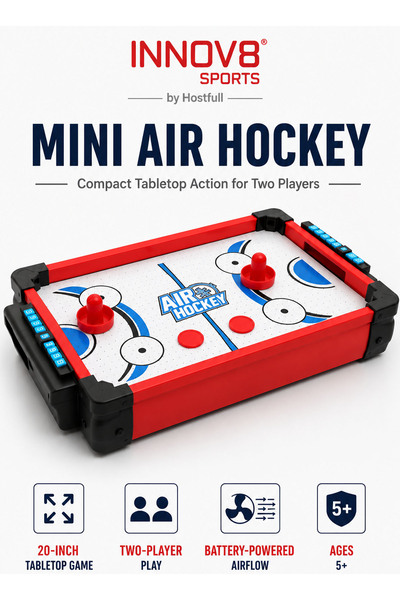 Innov8 Sports Mini Air Hockey Table for Kids, 20-Inch Battery-Powered Tableto...