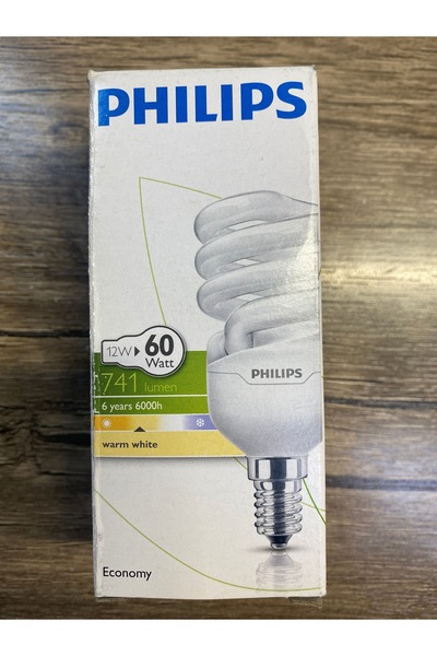 Philips TASARRUFLU SPİRAL AMPUL 12W İNCE DUYLU 5 ADET