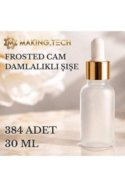 HORECA MARKET 384Pcs 30ml Frosted Glass Dropper Bottle – Empty Cosmetic Oil a...