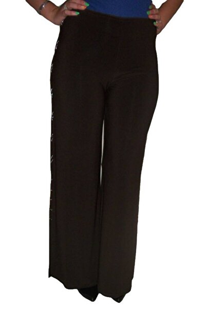 OEM Pantaloni lungi, maro, din material elastic, masuri mici