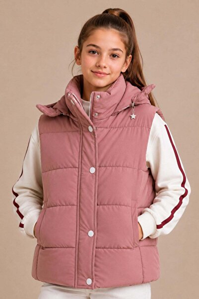 ASYAKİDS CLUB Girl's Removable Hooded Seasonal Inflatable Vest