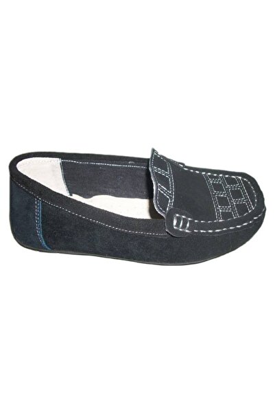 OEM Pantof negru de zi, cu design geoametric de nuanta alba