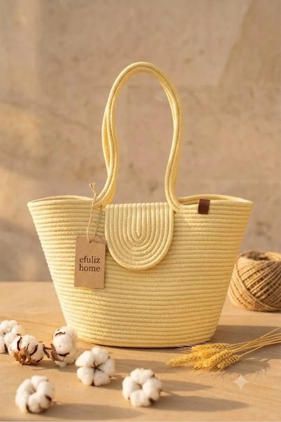 Efuliz Home Straw Beach Bag Handmade Bohemian Summer Shoulder Bag for Women