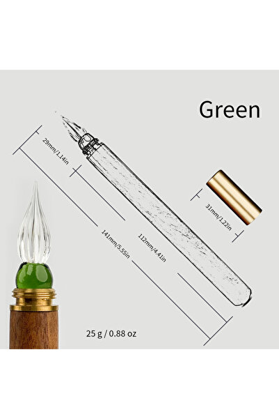Choice1 Green SeamiArt 1pc Wood Handle Glass Dip Pen for Calligraphy Students...