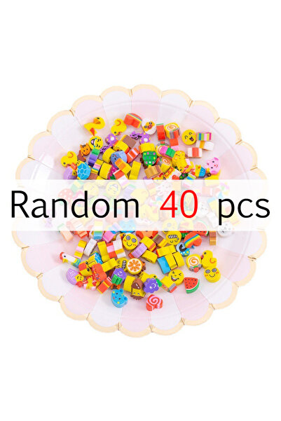 Choice 40pcs random 20/40/100/200PCS Mini Eraser Set Cartoon Animal Space Fru...
