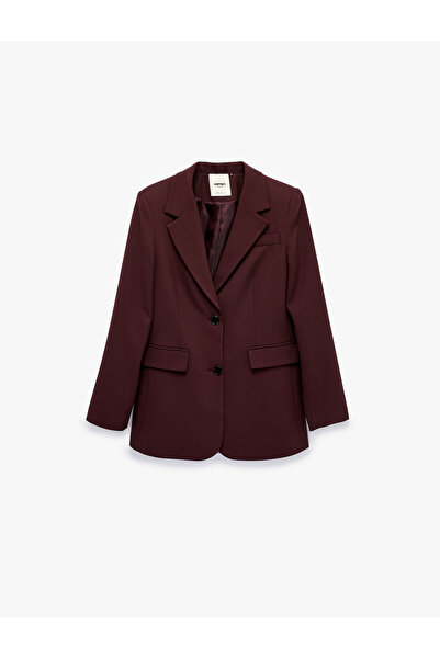 Koton Regular Fit Long Sleeve Pocket Detailed Buttoned Viscose Blend Blazer J...