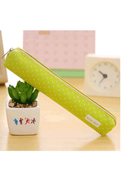 choice2 Green Candy-Striped Polka Dot Pencil Case Small-Capacity Multifunctio...