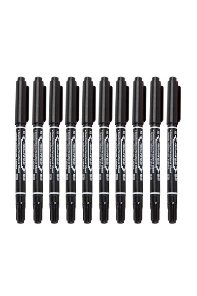 Choice3 10 Pcs Black Set 10Pcs Double Sided Permanent Markers Pens Waterproof...