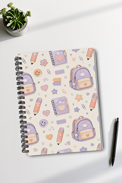 giftkonsept A5 50 Sheets 100 Pages Spiral Ruled Notebook with Cute Bag and St...