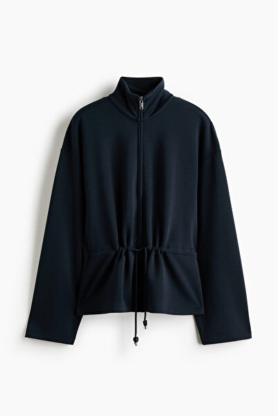 H&M Büzgü Bağı Detaylı ve Fermuarlı Sweatshirt